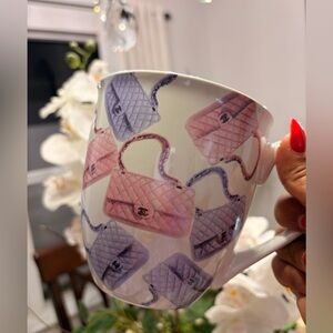 Fashion Pink and Purple Handbag Pattern Mug- large 18oz